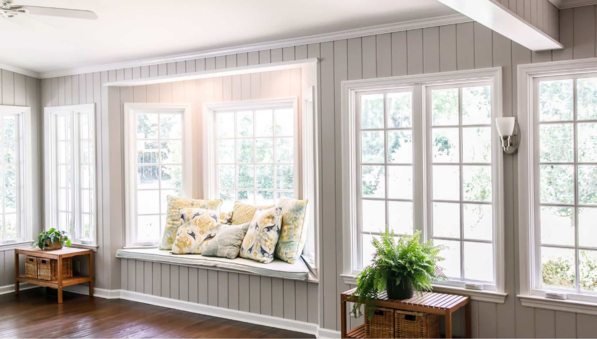 reading nook with windows